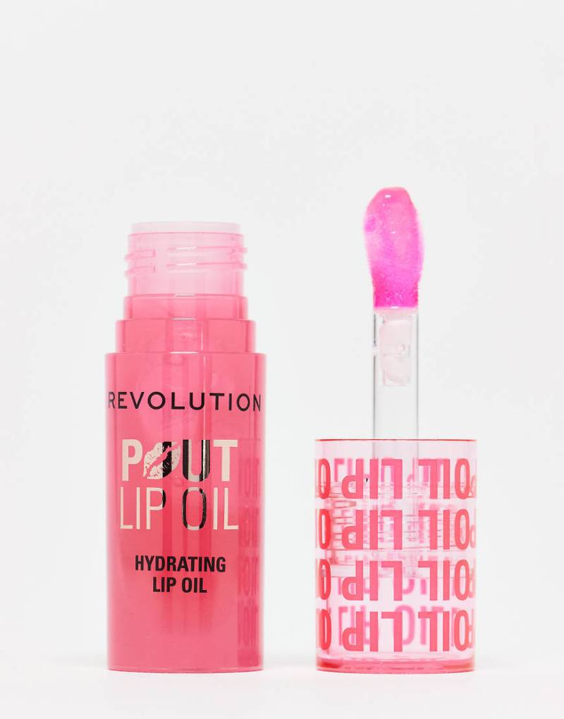 Revolution - Pout Lip Oil - Lippenöl - Watermelon Pink-Rosa von Revolution