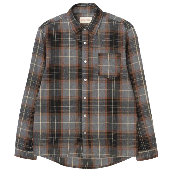 Revolution - Regular Shirt - Hemd Gr S grau/braun von Revolution