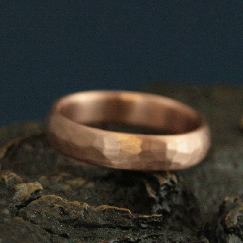 5 Mm Herren Gold Ring Comfort Fit Band Gehämmertes Goldband Ehering Goldring Gehämmerter Robuster von RevolutionBA