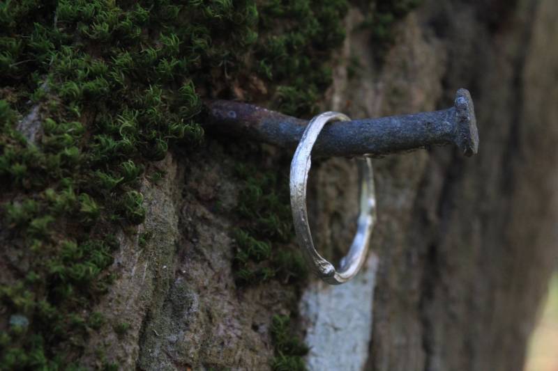 Zweig Band Ring Silber Echter Zweigring Sterling Silberring Gegossen Aus Echtem Naturring Ehering von RevolutionBA