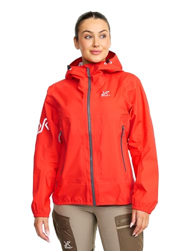 RevolutionRace Arcade 3L Lightweight Jacket für Damen, Wasserdichte Jacke, Packbare Windjacke für Wanderungen und Outdoor-Aktivitäten, Cherry Tomato, M von RevolutionRace