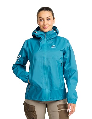 RevolutionRace Arcade 3L Lightweight Jacket für Damen, Wasserdichte Jacke, Packbare Windjacke für Wanderungen und Outdoor-Aktivitäten, Saxony Blue, L von RevolutionRace