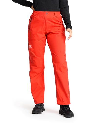 RevolutionRace Arcade 3L Lightweight Pants für Damen, wasserdichte Hose, Packbare Windhose für Wanderungen und Outdoor-Aktivitäten, Cherry Tomato, M von RevolutionRace