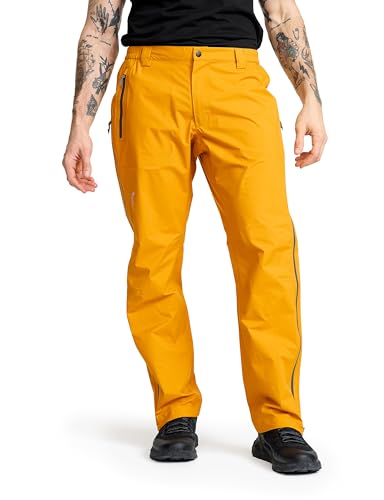 RevolutionRace Arcade 3L Lightweight Pants für Herren, wasserdichte Hose, Packbare Windhose für Wanderungen und Outdoor-Aktivitäten, Golden Yellow, XL von RevolutionRace