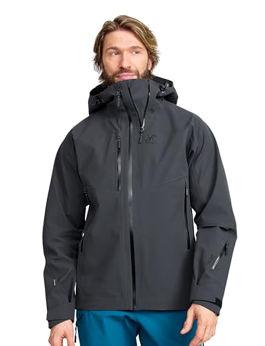 RevolutionRace Cyclone 3L Shell Jacket für Herren, Wasserdichte Jacke mit Recco-Reflektoren zum Wandern, Anthracite, XL von RevolutionRace