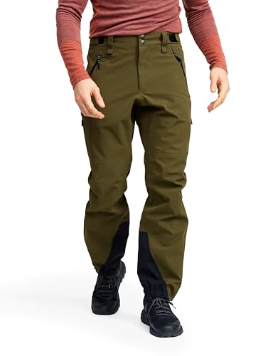RevolutionRace Cyclone 3L Shell Pants für Herren, wasserdichte Hose mit Recco-Reflektoren zum Wandern, Dark Olive, L von RevolutionRace