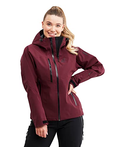 RevolutionRace Cyclone Rescue Jacket, Damenjacke, Belüftete und Wasserdichte Jacke für Wanderungen und andere Outdoor-Aktivitäten, Burgundy, XL von RevolutionRace