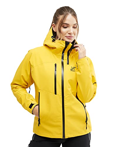 RevolutionRace Cyclone Rescue Jacket, Damenjacke, Belüftete und Wasserdichte Jacke für Wanderungen und andere Outdoor-Aktivitäten, Yellow, XL von RevolutionRace