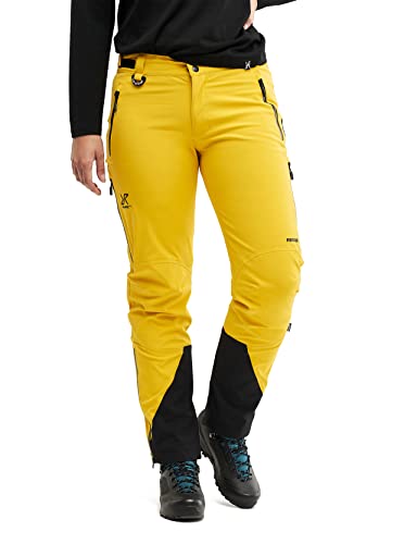 RevolutionRace Cyclone Rescue Pants, Damenhosen, Belüftete und wasserdichte Hose für Wanderung und Anderen Outdoor-Aktivitäten, Yellow, L von RevolutionRace