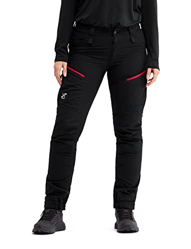 RevolutionRace Damen RVRC GP Pro Pants, Hose zum Wandern und für viele Outdoor-Aktivitäten, Black/Red, S von RevolutionRace