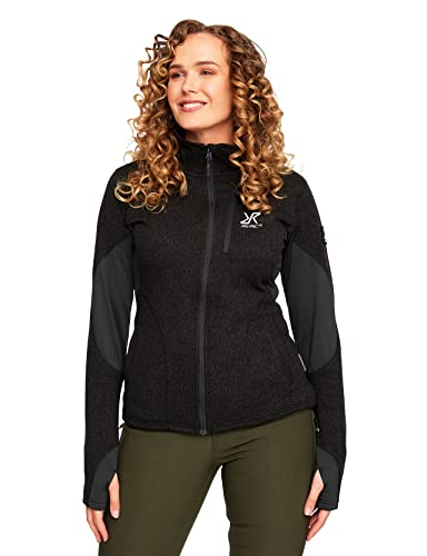 RevolutionRace Fusion Fleece für Damen, perfekt für Wanderungen und Outdoor-Abenteuer, Jet Black, L von RevolutionRace