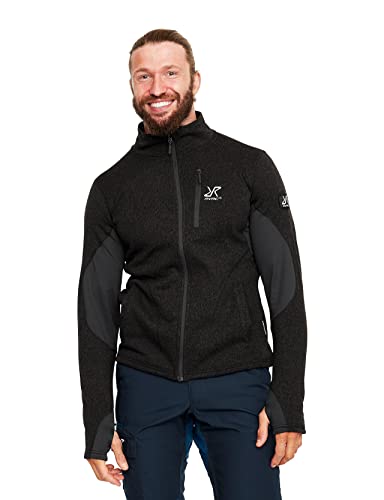 RevolutionRace Fusion Fleece für Herren, perfekt für Wanderungen und Outdoor-Abenteuer, Jet Black, L von RevolutionRace