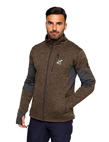 RevolutionRace Fusion Fleece für Herren, perfekt für Wanderungen und Outdoor-Abenteuer, Mud, L von RevolutionRace