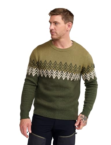 RevolutionRace Heavy Knit Sweater für Herren, Herrenpullover aus Wollmischung, Perfekt für Outdoor-Aktivitäten und den Täglichen Gebrauch, Forest Night, L von RevolutionRace