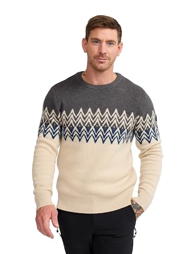 RevolutionRace Heavy Knit Sweater für Herren, Herrenpullover aus Wollmischung, Perfekt für Outdoor-Aktivitäten und den Täglichen Gebrauch, Oatmeal, L von RevolutionRace