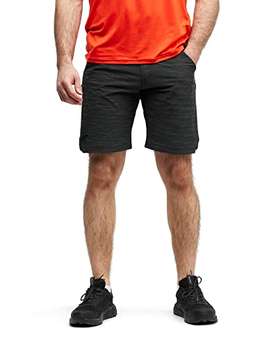 RevolutionRace Herren Hike & Dive Shorts, Hybrid Wandershorts und Badeshorts für alle Outdoor-Aktivitäten, Charcoal Black/Lava, S von RevolutionRace