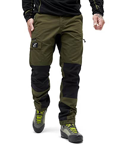 RevolutionRace Herren Nordwand Pants, Hose zum Wandern und für viele Outdoor-Aktivitäten, Dark Olive, L von RevolutionRace