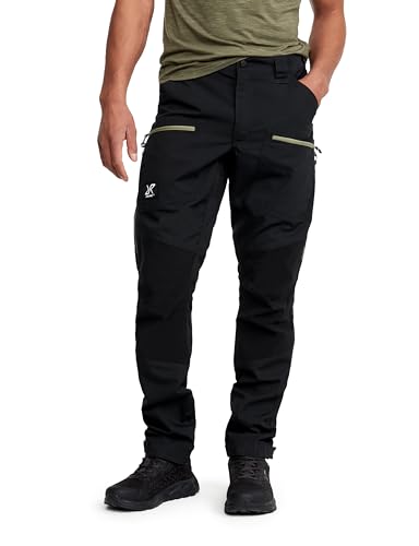 RevolutionRace Herren Nordwand Pro Pants, Hose zum Wandern und für viele Outdoor-Aktivitäten, Black/Aloe, M von RevolutionRace