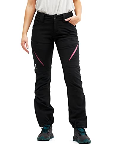 RevolutionRace Hiball Pants für Damen, Strapazierfähige und Atmungsaktive Hose für alle Outdoor-Aktivitäten, Black/Pink, XL von RevolutionRace