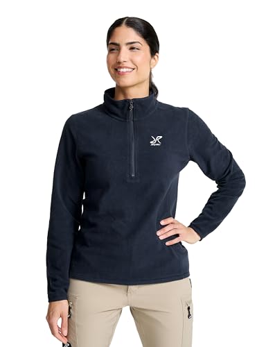 RevolutionRace Hiker Half-Zip Fleece für Damen, Leichter und elastischer Fleece mit halbem Reißverschluss, Deep Navy, M von RevolutionRace