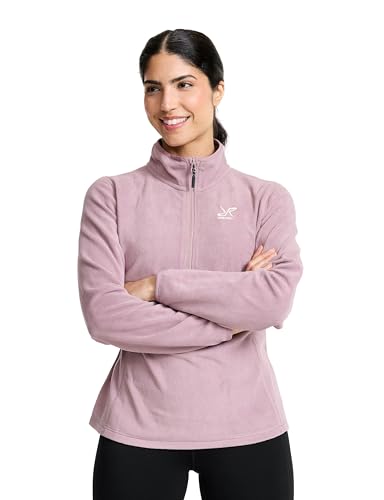 RevolutionRace Hiker Half-Zip Fleece für Damen, Leichter und elastischer Fleece mit halbem Reißverschluss, Dusty Mauve, L von RevolutionRace