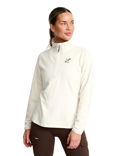 RevolutionRace Hiker Half-Zip Fleece für Damen, Leichter und elastischer Fleece mit halbem Reißverschluss, Tofu, L von RevolutionRace