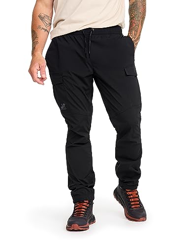 RevolutionRace Mood Cargo Pants für Herren, Leichte und Dehnbare Outdoor-Hose für den Alltag und alle Outdoor-Aktivitäten, Black, M von RevolutionRace