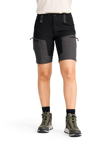 RevolutionRace RVRC GP Shorts für Damen, strapazierfähige und belüftete Wandershorts für alle Outdoor-Aktivitäten, Jet Black, L von RevolutionRace