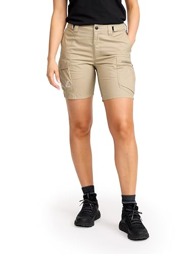 RevolutionRace Rambler Lightweight Pro Shorts für Damen, Leichte Kurze Hose und Wandershorts für Damen, Aluminium/Brindle, L von RevolutionRace