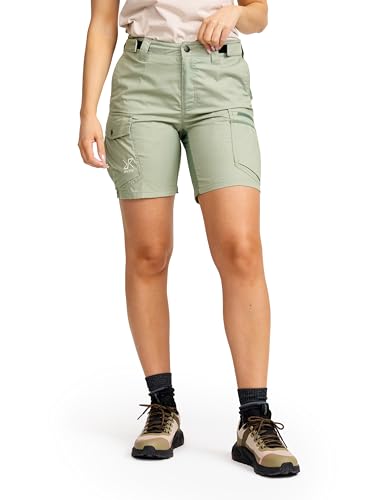 RevolutionRace Rambler Lightweight Pro Shorts für Damen, Leichte Kurze Hose und Wandershorts für Damen, Iceberg Green/Dusty Green, L von RevolutionRace