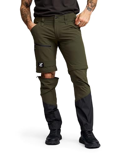 RevolutionRace RVRC GP Pro Stretch Zip-Off Pants für Herren, Wandelbare Wanderhosen für Outdoor-Aktivitäten, Forest Night/Anthracite, L von RevolutionRace