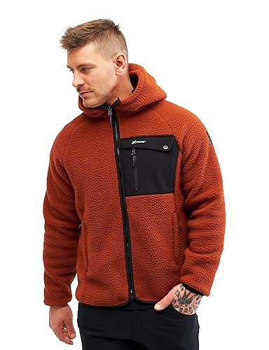 RevolutionRace Sherpa Hoodie für Herren, Outdoor Fleecejacken perfekt für Wanderungen und Outdoor-Abenteuer, Rusty Orange, S von RevolutionRace