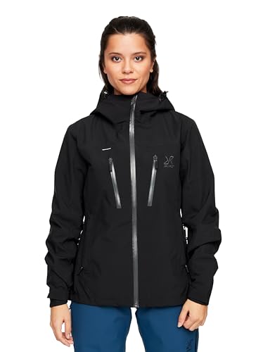 RevolutionRace Silence Proshell 3L Jacket, Damenjacke, belüftete und wasserdichte Jacke für Wanderungen und andere Outdoor-Aktivitäten, Black/Anthracite 3.0, L von RevolutionRace