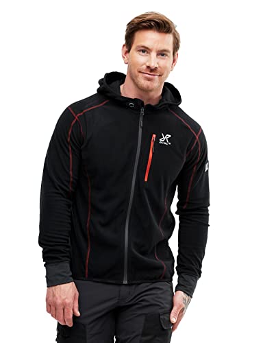 RevolutionRace Trekker Hoodie für Herren, perfekt für Wanderungen und Outdoor-Abenteuer, Black, 3XL von RevolutionRace