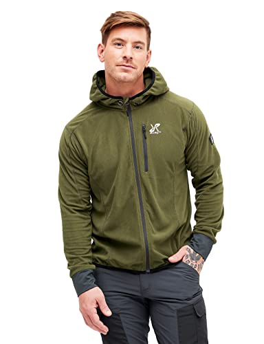 RevolutionRace Trekker Hoodie für Herren, perfekt für Wanderungen und Outdoor-Abenteuer, Dark Olive, L von RevolutionRace