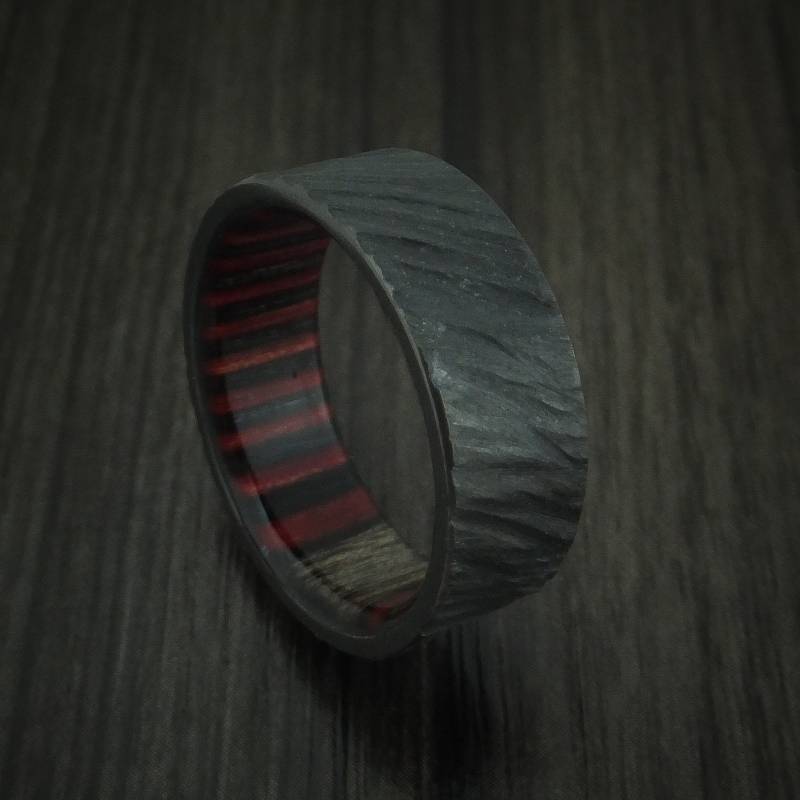Zirkon Baumrinde Ring Mit Apfelbaum Holz Banderole von RevolutionRings