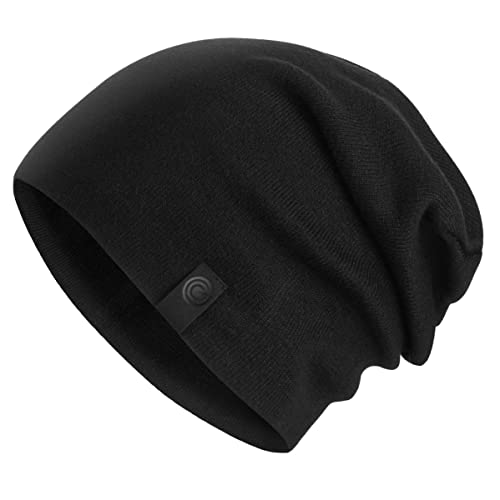 Revony Warm Slouchy Beanie Hat - Deliciously Soft Daily Beanie in Fine Knit Black One Size von Revony