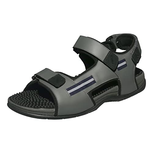 Revs - Lomond - Reflexzonen-Massage-Sandalen mit Klettverschluss für Herren (41 EU, Grau) von Revs