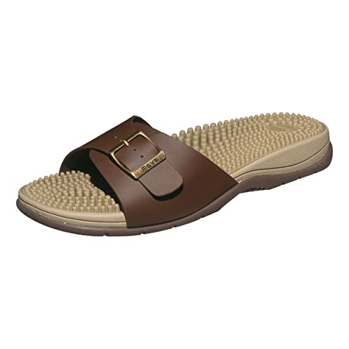 Revs Tay & Classics Herren-Reflexzonenmassage-Sandalen mit einem Riemen, braun, 46 EU von Revs