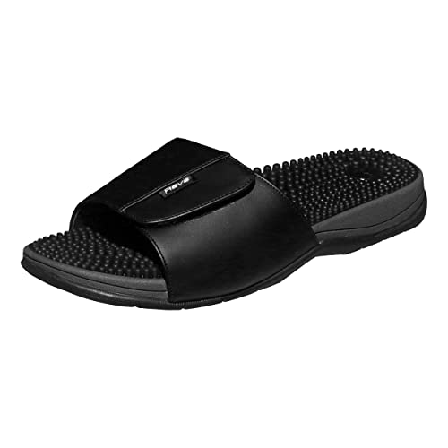 Revs - Ness - Reflexzonenmassage-Sandalen für Herren mit Klettverschluss, Schwarz 41 EU von Revs