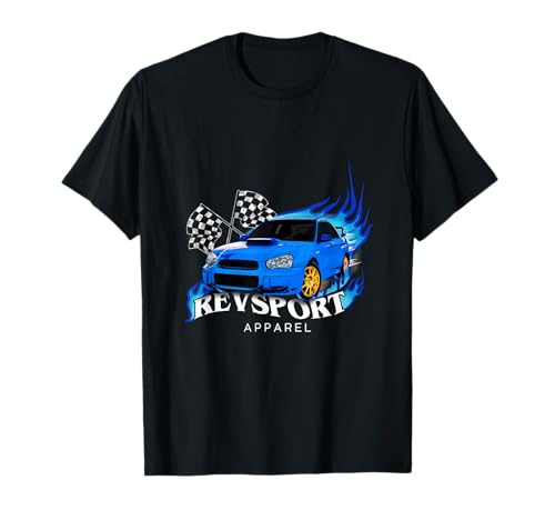 RevsportApparel Herren Blue Klassisch Sporty T-Shirt, Crew Neck, Halbarm, Small von RevsportApparel