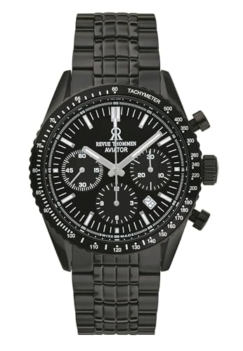 Revue Thommen 17000.6177 'Aviator' Black Stainless Steel Chronograph Automatik von Revue Thommen