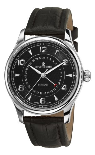 Revue Thommen Herren-Armbanduhr 10012–2537, Tageszeiger, schwarzes Zifferblatt, automatische Armbanduhr von Revue Thommen