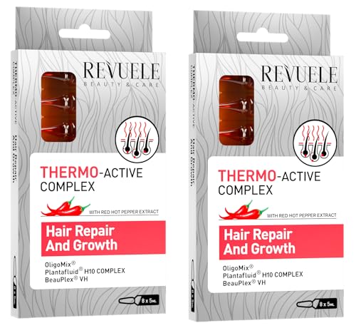 REVUELE 2 Pack Ampullen THERMO ACTIVE COMPLEX Haarreparatur und wachstum 2x (8x5ml) von Revuele