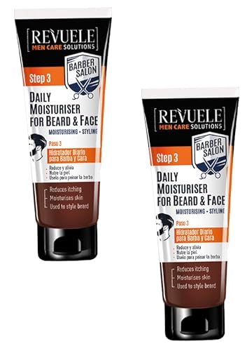 REVUELE MEN CARE SOLUTIONS Tägliche Feuchtigkeitscreme für Bart und Gesicht 2er Pack. 2x80ml von Revuele