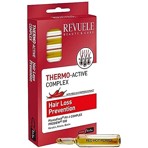 Revuele Ampullen Thermo Aktiv Komplex Vorbeugung Haarausfall Prävention Behandlung 5 ml 100% Reine Natürliches und Organisches Intensive Pflege für Geschädigtes Haar von Revuele