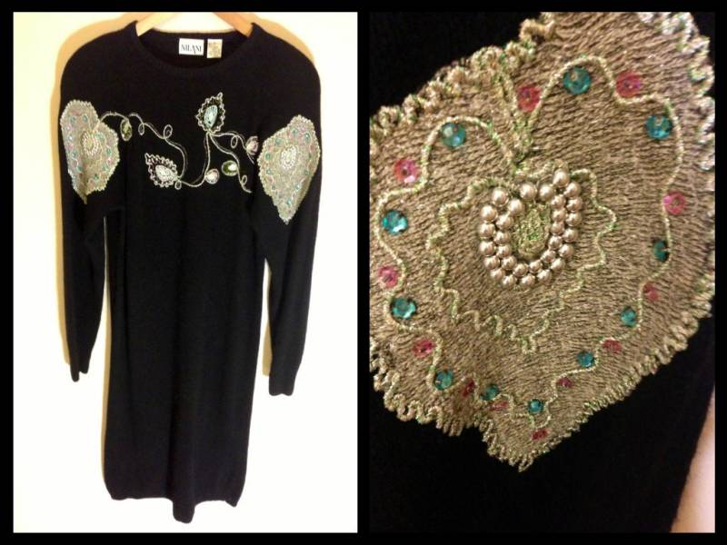 Vintage 80Er Jahre Pullover Kleid Verschönert von RewindYourMind