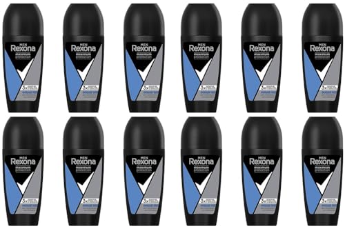 12x Rexona Men Maximum Protection Deo Roll-On Cobalt Dry Anti-Transpirant, 50ml (12er Pack) von Rexona