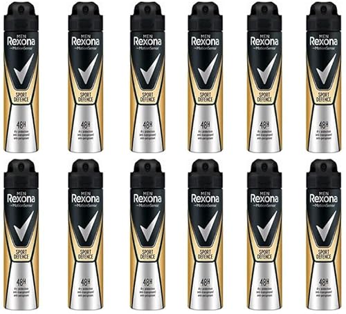 12x Rexona Men MotionSense Deo Spray Sport Defence Anti Transpirant mit 48 Stunden Schutz gegen Körpergeruch und Achselnässe 150 ml (12er Pack) von Rexona