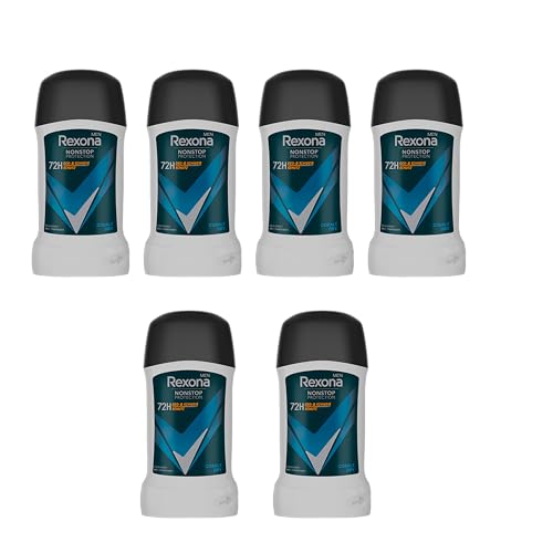 6x Rexona Men Nonstop Protection Deo Stick Cobalt Dry Anti Transpirant mit 72 Stunden Schutz vor Schweiß und Körpergeruch 50 ml von Rexona